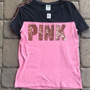 Victoria Secret Pink sequin T-shirt sz S